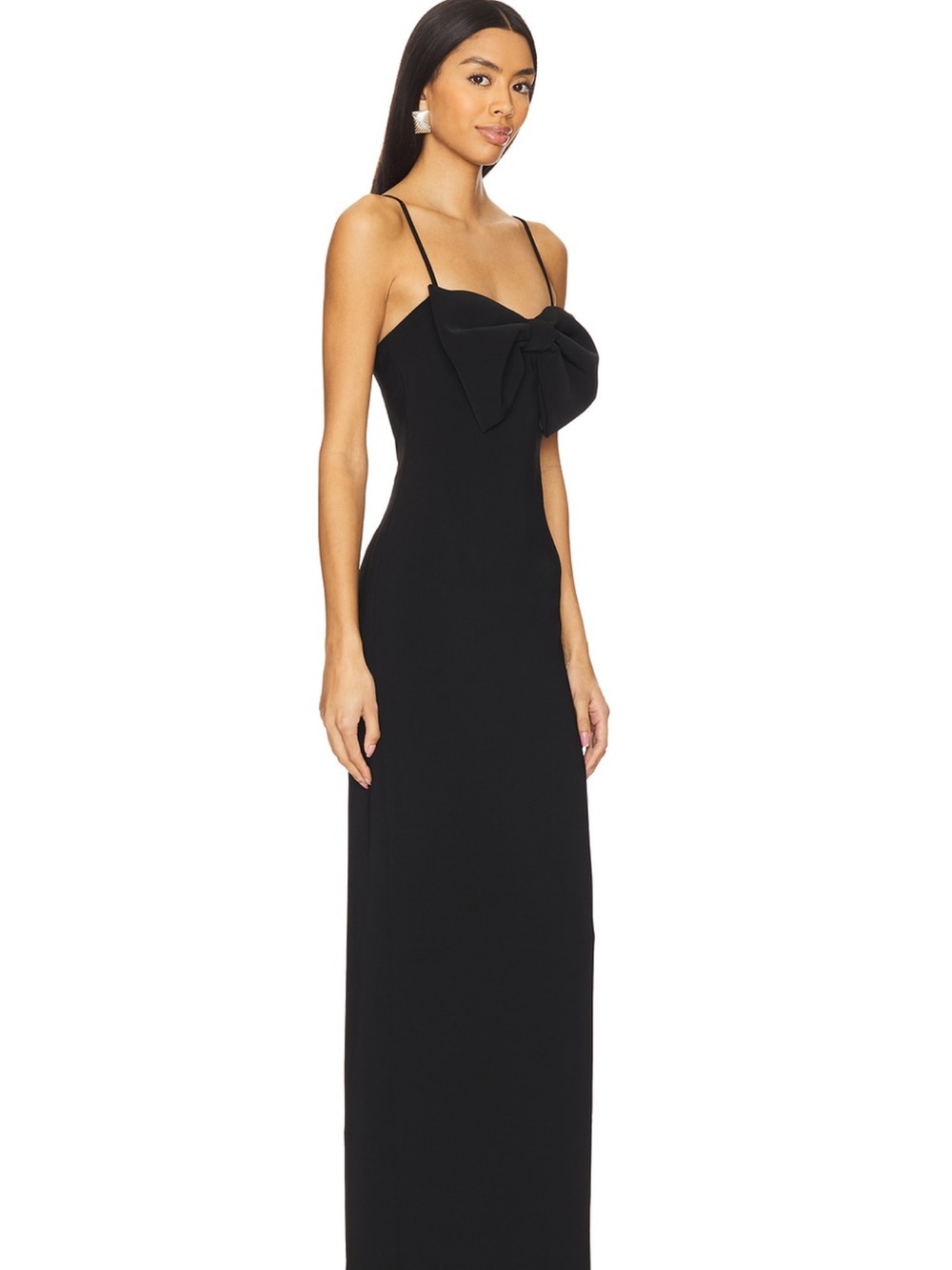 MAJORELLE Sadie Gown- Black with Bow detail Dress - XXS